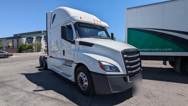 Freightliner Cascadia sleeper tractor after complete rollover repair at The Spray Gun Autobody in Las Vegas