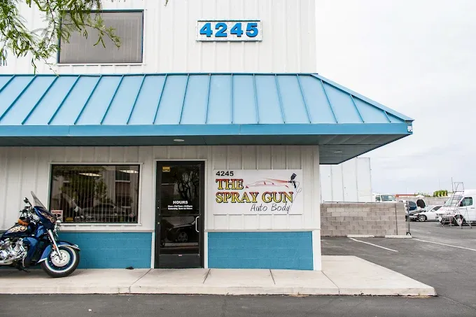 Spray Gun Autobody shop front at 4245 Production Ct, Las Vegas, NV